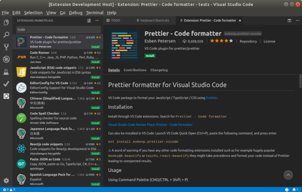 Extensiones visual studio code para react
